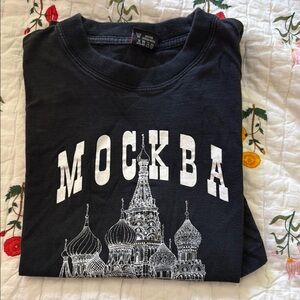 Vintage Moscow Black Cotton Tee